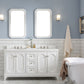 Queen 60-Inch Double Sink Quartz Carrara Vanity In Pure White set