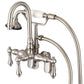Vintage Classic Adjustable Tub Faucet Multi Finish With Lever and Cross Handles