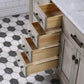 60 In. Double Sink Marble Countertop Vanity, Oak with Faucets and Mirrors, Chestnut  collection