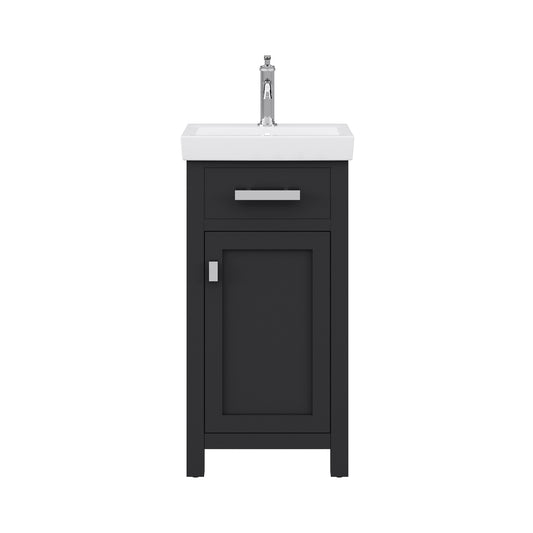 18 Inch Multi Color MDF Single Bowl Ceramics Top Vanity With Single Door From The MIA Collection