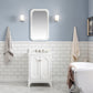 Queen 24-Inch Single Sink Quartz Carrara Vanity In Pure White set