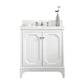 Queen 30-Inch Single Sink Quartz Carrara Vanity In Pure White set