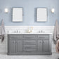 72" Palace Collection Quartz Carrara Multi Color Bathroom Vanity Sets