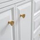 72" Palace Collection Quartz Carrara Bathroom Vanity Set in Satin Gold and Mirrors in Chrome