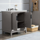 Elizabeth 30-Inch Single Sink Carrara White Marble Vanity In Cashmere Grey set