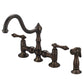 Bridge Style Kitchen Faucet with Side Spray.