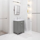24 Inch Multi Color MDF Single Bowl Ceramics Top Vanity With Double Door From The MYRA Collection
