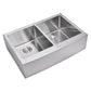 33 Inch X 22  50/50 Double Bowl Stainless Steel Kitchen Sink With Drains, Strainers, And Bottom Grids