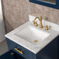 Madison 24-Inch Single Sink Carrara White Marble Vanity In Monarch Blue set