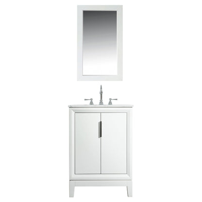 Elizabeth 24-Inch Single Sink Carrara White Marble Vanity In Pure White set