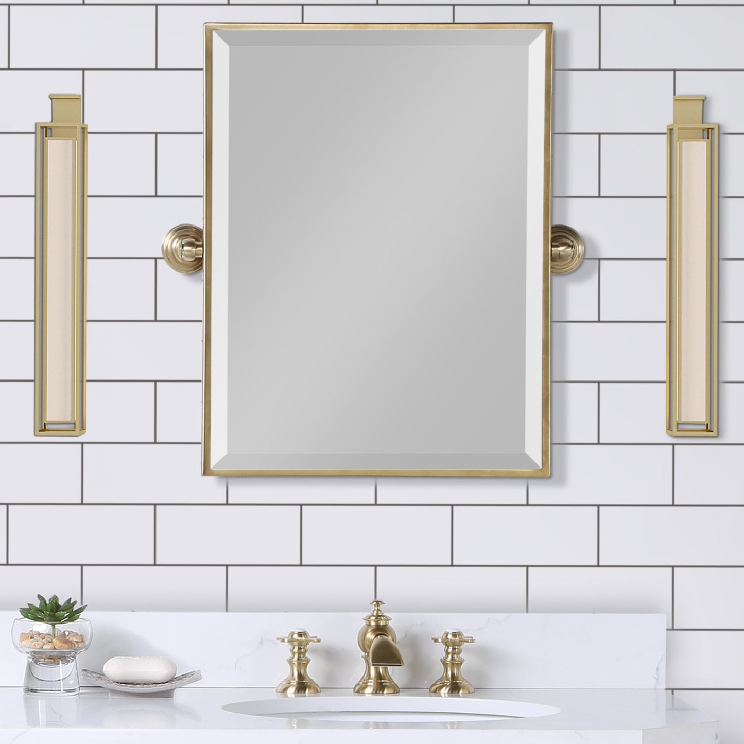 Metal Rectangular Mirror 18" X 24" In Multi Finish