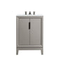 Elizabeth 24-Inch Single Sink Carrara White Marble Vanity In Cashmere Grey set