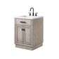 24 In. White Marble oak Vanity, Faucet and Mirror, Chestnut collection