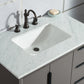 Elizabeth 36-Inch Single Sink Carrara White Marble Vanity In Cashmere Grey set