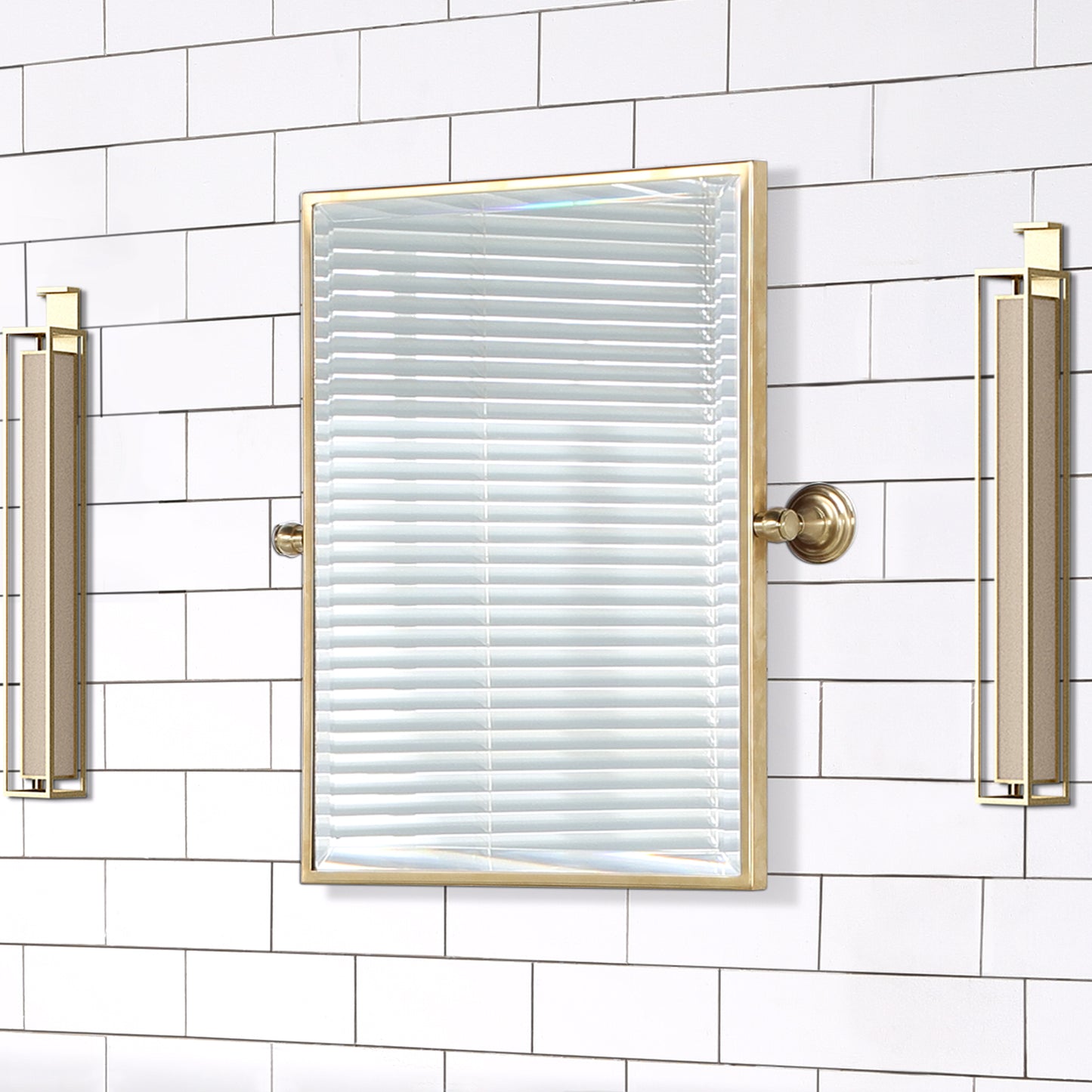 Metal Rectangular Mirror 18" X 24" In Multi Finish