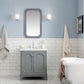 Queen 30-Inch Single Sink Quartz Carrara Vanity In Cashmere Grey set