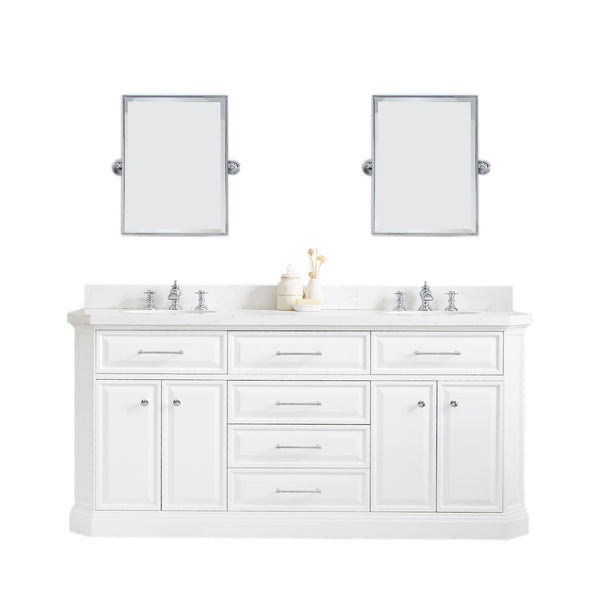 72 Palace Collection Quartz Carrara Multi Color Bathroom Vanity Sets