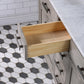 60 In. Double Sink Marble Countertop Vanity, Oak with Faucets and Mirrors, Chestnut  collection