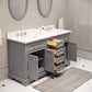 60 Inch Double Sink Bathroom Vanity, Mirrors And Faucets, Derby Collection