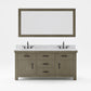 72 Inch Grizzle Grey Double Sink Bathroom Vanity sets With Carrara White Marble Counter Top From The ABERDEEN Collection