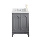 Queen 24-Inch Single Sink Quartz Carrara Vanity In Cashmere Grey set