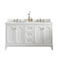 Queen 60-Inch Double Sink Quartz Carrara Vanity In Pure White set