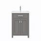 24 Inch Multi Color MDF Single Bowl Ceramics Top Vanity With Double Door From The MYRA Collection