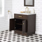 30 In Sink Marble Countertop Vanity, Oak, Faucet and Mirror, Chestnut collection