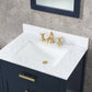 Madison 30-Inch Single Sink Carrara White Marble Vanity In Monarch Blue set