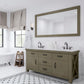 72 Inch Grizzle Grey Double Sink Bathroom Vanity sets With Carrara White Marble Counter Top From The ABERDEEN Collection