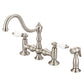 Bridge Style Kitchen Faucet with Side Spray.