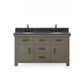 60 Inch Grizzle Grey Double Sink Bathroom Vanity sets With Blue Limestone Counter. ABERDEEN Collection