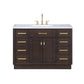48 In. Single Sink Marble Countertop Vanity Oak with Faucet and Mirror, Chestnut collection