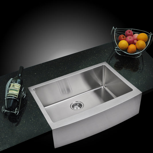 30 Inch X 22 Single Bowl Kitchen Sink With Drain, Strainer, And Bottom Grid
