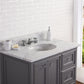 36 Inch Single Sink Carrara Marble Bathroom Vanity set. The Derby Collection