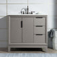 Elizabeth 36-Inch Single Sink Carrara White Marble Vanity In Cashmere Grey set