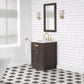 24 In. White Marble oak Vanity, Faucet and Mirror, Chestnut collection