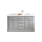 60" Palace Collection Quartz Carrara Bathroom Vanity Sets