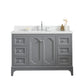 Queen 48-Inch Single Sink Quartz Carrara Vanity In Cashmere Grey set