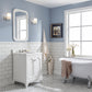 Queen 24-Inch Single Sink Quartz Carrara Vanity In Pure White set