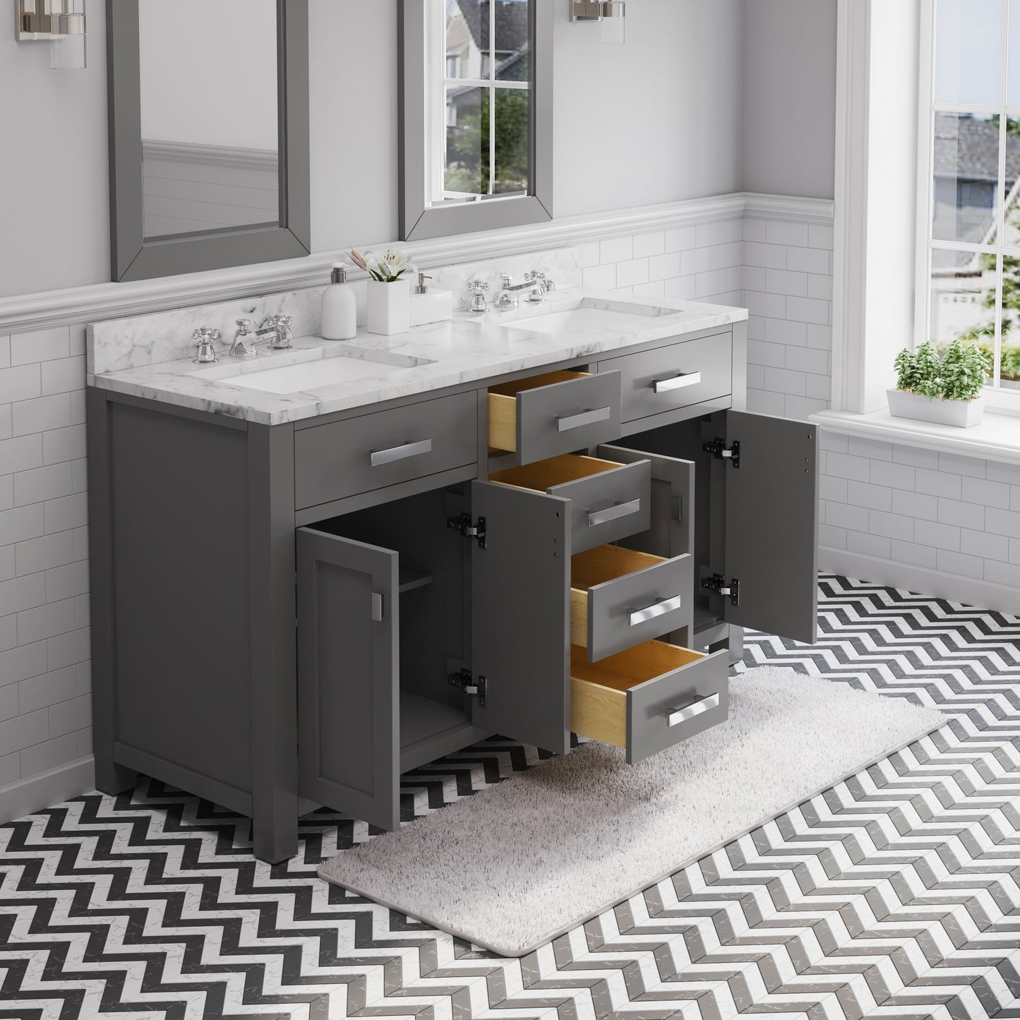 60 Inch Double Sink Bathroom Vanity set The Madison Collection