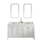 Queen 60-Inch Double Sink Quartz Carrara Vanity In Pure White set