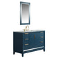 Elizabeth 48-Inch Single Sink Carrara White Marble Vanity In Monarch Blue set