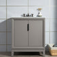 Elizabeth 30-Inch Single Sink Carrara White Marble Vanity In Cashmere Grey set