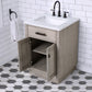 24 In. White Marble oak Vanity, Faucet and Mirror, Chestnut collection