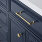 Palace 72 In. Double Sink White Quartz Countertop Vanity in Monarch Blue set