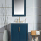 Elizabeth 24-Inch Single Sink Carrara White Marble Vanity In Monarch Blue set