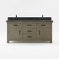 72 Inch Grizzle Grey Double Sink Bathroom Vanity sets With Blue Limestone CounterTop. ABERDEEN Collection