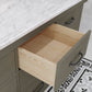 60 Inch Grizzle Grey Double Sink Bathroom Vanity set With Carrara White Marble Counter Top. ABERDEEN Collection