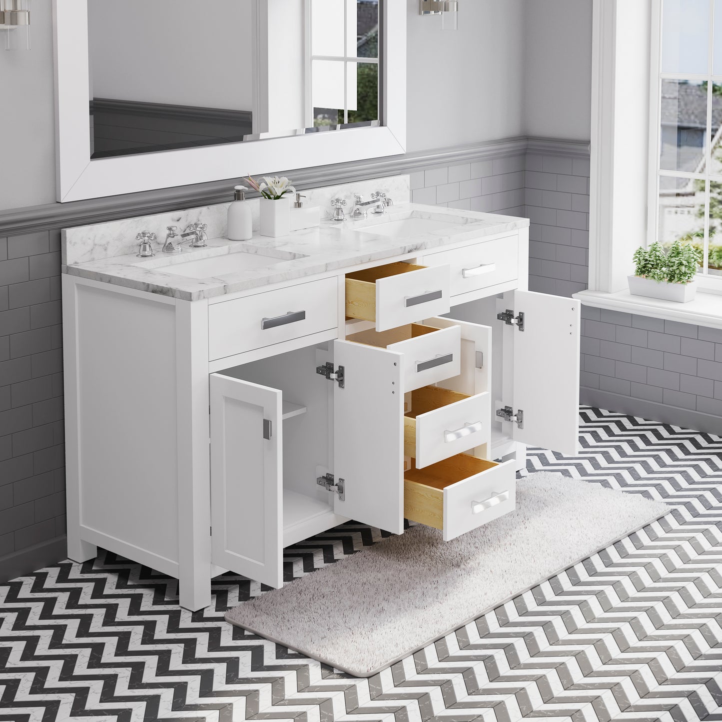 60 Inch Double Sink Bathroom Vanity set The Madison Collection